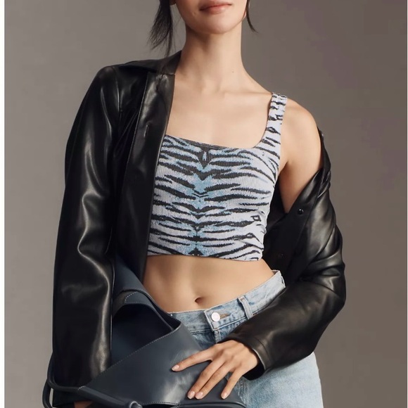 Anthropologie Tops - Anthropologie- The Hannah Seamless Textured Tank: Tiger Print Edition